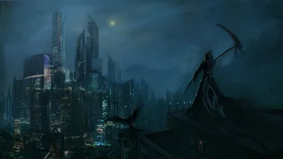 Crisp Dark Wallpaper World Wallpaper 4K 1920x1080 A, Dark, And, Atmospheric, Hd, Wallpaper:, Featuring, Grim, Reaper, Figure, Overlooking, Futuristic, Brown, Ultrawide, Full HD