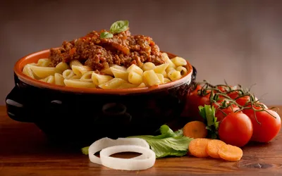 Delicious Bowl Pasta Abstract Wallpaper 4K 2558x1598 Meat, Full HD, Ultrawide