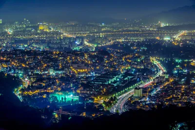 Vibrant Night Cityscape Seoul South World Wallpaper 4K 2046x1363 Full HD, Ultrawide