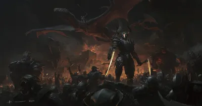 Dark Dark Wallpaper Fantasy Wallpaper 4K 1920x1012 A, Dark, Warrior, In, Imposing, Armor, Stands, Before, Orc, Army, Wielding, Swords, Brown, Ultrawide, Full HD