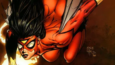 Serene Comic Wallpaper Abstract Wallpaper 4K 1920x1080 Comic, Spider-woman, Spider, Man, Hd, Desktop, Wallpaper, Orange, Ultrawide, Full HD