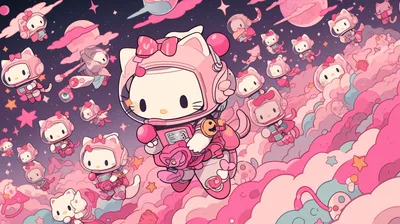 Hello Kitty Friends Whimsical Space Wallpaper 4K 2912x1632 Hd, Desktop, Wallpaper, Of, Hello, Kitty, And, Friends, Whimsical, Space-themed, Adventure, Featuring, White, Ultrawide, QHD