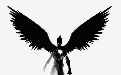 Dark Angel Figure Black/Dark Wallpaper 4K 1680x1050 A, Dark, Angel, Figure, Stands, With, Outstretched, Wings, Rendered, Stark, Black, White, Ultrawide
