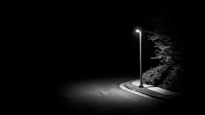 Solitary Streetlamp Illuminating Black/Dark Wallpaper 4K 3840x2160 A, 4K, Ultra, Hd, Pc, Desktop, Wallpaper, Featuring, Solitary, Streetlamp, Illuminating, Quiet, Gray, Ultrawide