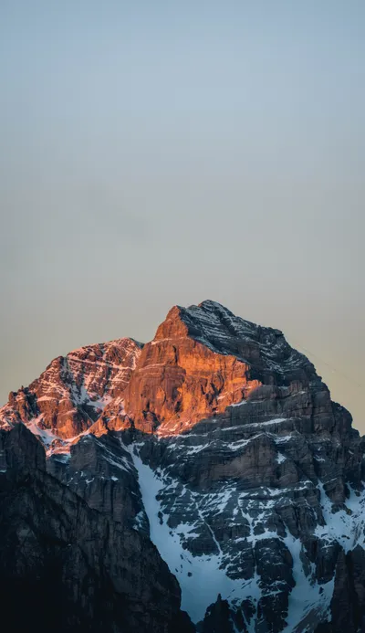 Snow Rocky Mountain Nature Wallpaper 4K 3345x5798 Gray