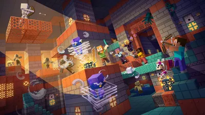 Minecraft Video Game Games Wallpaper 4K 2560x1440 Hd, Minecraft, Video, Game, Wallpaper, Depicting, A, Dynamic, Underground, Battle, Scene, Characters, Brown, Black, Ultrawide, QHD
