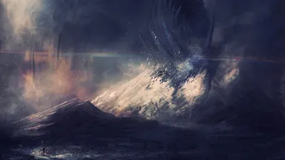 Dramatic Sci Landscape Towering Wallpaper 4K, Nature category