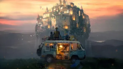 Fantasy City Floats Wallpaper 4K, Technology category