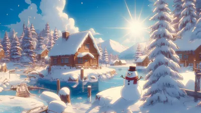 Warm Winter Morning Cozy Nature Wallpaper 4K 3838x2158 Ultrawide, QHD