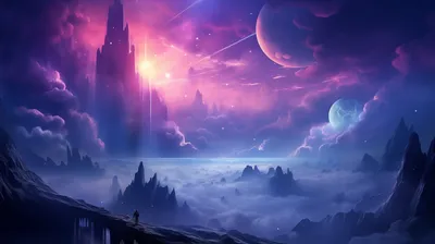 Dreamy Depicting Wallpaper Space Wallpaper 4K 2912x1632 Hd, Wallpaper, Depicting, A, Sci-fi, Alien, World:, With, Violet, Blue, Nebula, Sky, Brown, Gray, Ultrawide, QHD