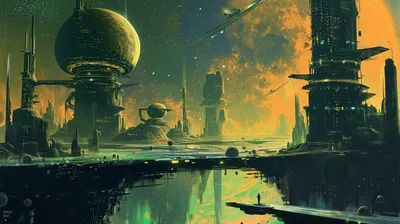 Serene Futuristic Wallpaper World Wallpaper 4K 2912x1632 Futuristic, Sci-fi, Cityscape, Hd, Desktop, Wallpaper, Featuring, Towering, Skyscrapers, Spherical, Structures, Ambient, Brown, Purple, Orange, Ultrawide, QHD
