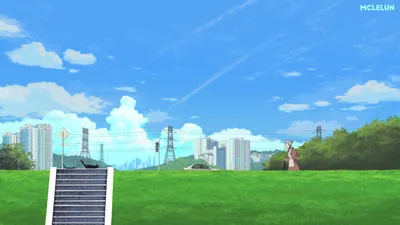 Dreamy Anime Wallpaper World Wallpaper 4K 1920x1080 Anime-style, Hd, Desktop, Wallpaper, Featuring, A, Serene, Cityscape, Green, Field, Cat, Car, Pink, Yellow, Ultrawide, Full HD