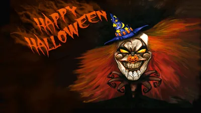 Halloween Sinister Clown Wild Hair Fantasy Wallpaper 4K 1918x1078 Hair, Ultrawide