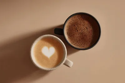 Two Coffees Heart Abstract Wallpaper 4K 2208x1471 Full HD, Ultrawide