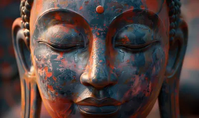 Close Buddha Statue Portrait Abstract Wallpaper 4K 2208x1314 Close-up, Full HD, Ultrawide