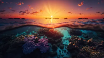 Cool Ocean Nature Nature Wallpaper 4K 1920x1080 Purple, Orange