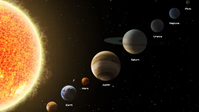 Dreamy Cgi Wallpaper Space Wallpaper 4K 3840x2160 A, Cgi, Depiction, Of, The, Solar, System, With, Sun, Planets, Order, Mercury, Gray, Teal, Blue, Ultrawide, 4K
