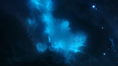 Definition Sci Blue Space Wallpaper 4K 3840x2160 A, High-definition, Sci-fi, Desktop, Wallpaper, Showcasing, Stunning, Blue, Nebula, Stars, Scattered, Across, Red, Yellow, Ultrawide, 4K
