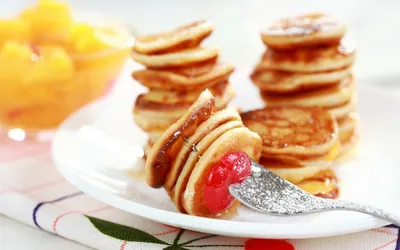 Stacks Golden Pancakes Syrup Abstract Wallpaper 4K 1918x1198 Ultrawide