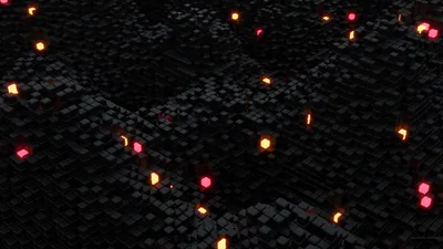 Abstract Illuminated Cubes Black/Dark Wallpaper 4K 2560x1440 Abstract, 3d, Image, Featuring, Sharp, Illuminated, Cubes, In, Dark, Setting, Created, Blender, Blue, Teal, Black, Ultrawide, QHD
