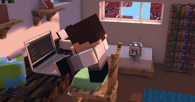 Morning Minecraft Blocky Player Sunlit Games Wallpaper 4K 4094x2158 Minecraft-style, Ultrawide, 4k