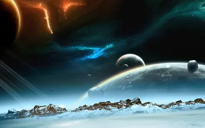 Radiant Sci Wallpaper Space Wallpaper 4K 1920x1200 A, Stunning, Hd, Desktop, Wallpaper, Featuring, Sci-fi, Space, Scene, Multiple, Planets, Glowing, White, Ultrawide, Full HD