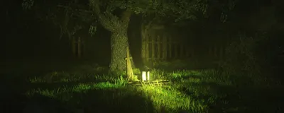 Hauntingly Dimly Lit Nature Wallpaper 4K 2560x1024 A, Hauntingly, Beautiful, Hd, Wallpaper, Featuring, Dimly, Lit, Graveyard, Illuminated, Lantern, Near, Orange, Brown, Ultrawide, QHD