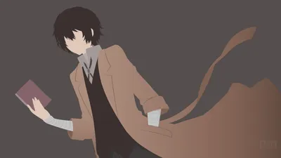 Sleek Minimalist Wallpaper Minimal Wallpaper 4K 3840x2160 Minimalist, Vector, Art, Of, Osamu, Dazai, From, Bungou, Stray, Dogs, Flowing, Coat, Brown, Gray, Ultrawide, 4k