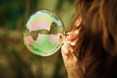 Girl Blowing Bubble Abstract Wallpaper 4K 2210x1473 Full HD, Ultrawide