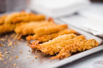 Fried Prawns Seafood Nature Wallpaper 4K 2208x1471 Full HD, Ultrawide