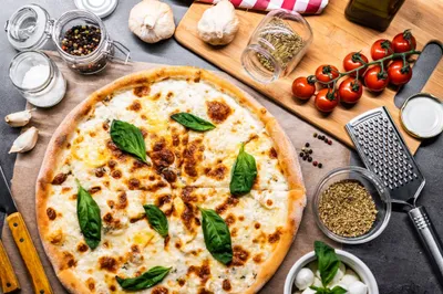 Quattro Formaggi Pizza Abstract Wallpaper 4K 2208x1471 Full HD, Ultrawide