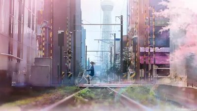 Crisp Anime Wallpaper World Wallpaper 4K 1920x1080 Hd, Anime, Wallpaper, Featuring, An, Original, Scene, Of, Person, Crossing, Railway, Tracks, White, Ultrawide, Full HD