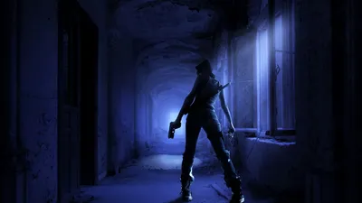 Moody Fierce Wallpaper Fantasy Wallpaper 4K 1920x1080 A, Fierce, Woman, Warrior, Stands, Poised, In, Dark, Abandoned, Corridor, Holding, Gun, Brown, Ultrawide, Full HD