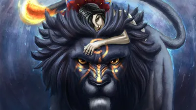 Captivating Fantasy Powerful Animals Wallpaper 4K 1920x1080 A, Captivating, Fantasy, Scene, Featuring, Powerful, Lion, Adorned, Mystical, Markings, Complemented, Serene, Brown, Gray, Ultrawide, Full HD