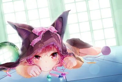 Anime Girl Nekomimi Cat Animals Wallpaper 4K 1920x1292 An, Anime, Girl, With, Nekomimi, Cat, Ears, Lies, Table, Surrounded, White, Landscape, Full HD