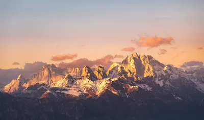 Sunset Dolomites Alps Rugged Snow Nature Wallpaper 4K 5042x2962 View, Snow-capped, Ultrawide, 4k