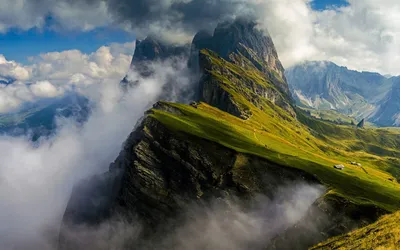 Italy Dolomites Mountains Partly Covered Nature Wallpaper 4K 1918x1198 Ultrawide