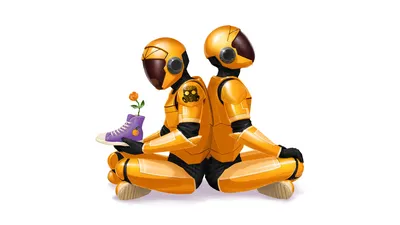 Vibrant Sci Wallpaper Technology Wallpaper 4K 1920x1080 Sci, Fi, Robot, Hd, Desktop, Wallpaper, Background, White, Orange, Ultrawide, Full HD