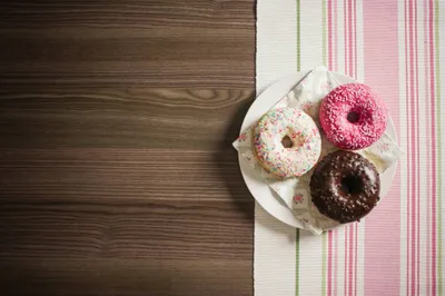 Three Yummy Donuts Room Abstract Wallpaper 4K 2208x1471 Room, Full HD, Ultrawide
