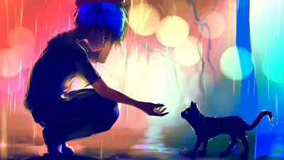 Anime Where Person Abstract Wallpaper 4K 1920x1080 Hd, Wallpaper:, Of, An, Anime, Scene, Where, A, Person, Blue, Hair, Reaches, White, Ultrawide, Full HD
