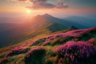 Pink Flowers Mountain Nature Wallpaper 4K 2208x1471 Full HD, Ultrawide