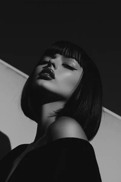 Editorial Brunette Black White Black/Dark Wallpaper 4K 2208x3313 Full HD, Portrait