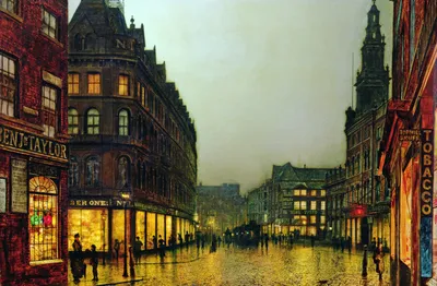 Detailed Artistic Painting Bustling City World Wallpaper 4K 5552x3635 A, Detailed, Artistic, Painting, Of, Bustling, City, Street, Dusk, Featuring, Elegant, Buildings, Gray, Ultrawide, 4K