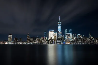 Rise Buildings Night Near City World Wallpaper 4K 5895x3935 Gray