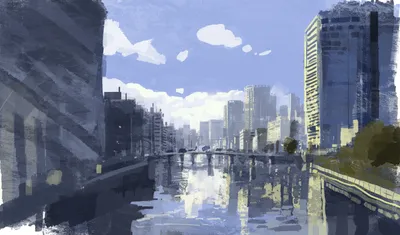 Dark River Wallpaper World Wallpaper 4K 2378x1396 River, Anime, City, Hd, Desktop, Wallpaper, Pink, Gray, Ultrawide, Full HD