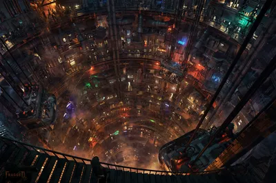 Sci Cityscape Deep Multilevel Structure Wallpaper 4K, World category