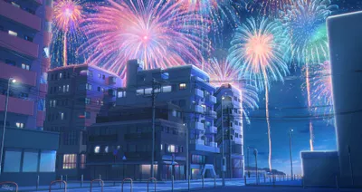 Fireworks Anime City World Wallpaper 4K 3721x1972 Fireworks, Anime, City, Hd, Desktop, Wallpaper, Brown, Ultrawide, QHD