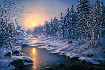 Serene Winter Landscape Nature Wallpaper 4K 2728x1828 Snow-covered, Landscape, QHD