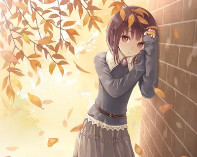 Golden Anime Wallpaper Nature Wallpaper 4K 2000x1600 Hd, Desktop, Wallpaper, Featuring, An, Anime, Girl, With, Short, Hair, Wearing, Skirt, White, Square, Full HD