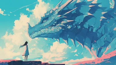 Anime Girl Standing Nature Wallpaper 4K 2912x1632 Hd, Anime-style, Wallpaper, Featuring, An, Anime, Girl, Standing, Before, Large, Majestic, Blue, White, Brown, Ultrawide, QHD